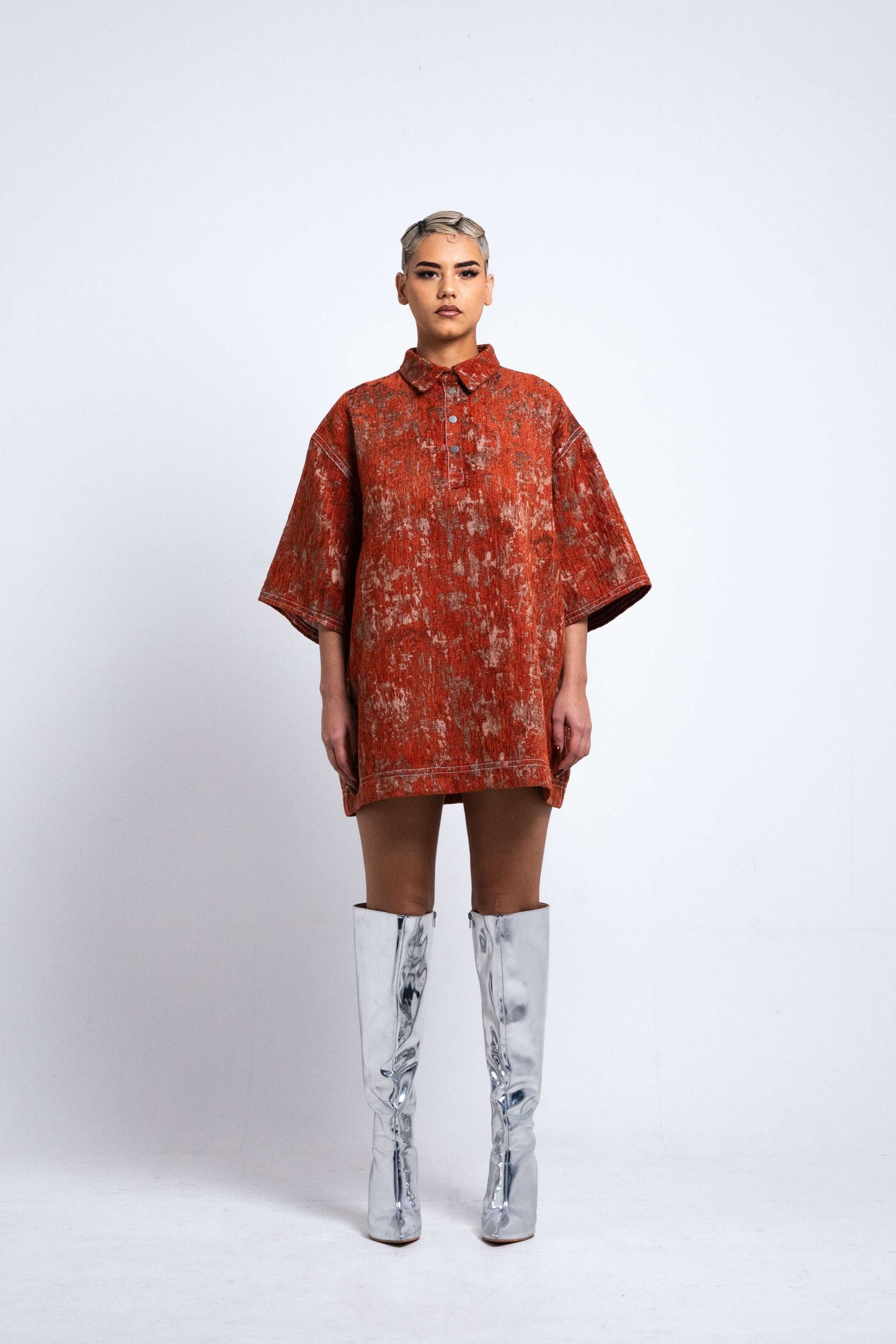 Polo coupe oversize - TERRACOTA