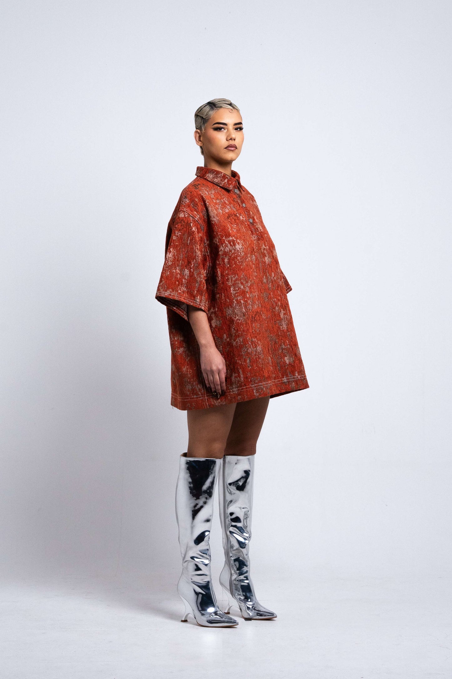 Polo coupe oversize - TERRACOTA
