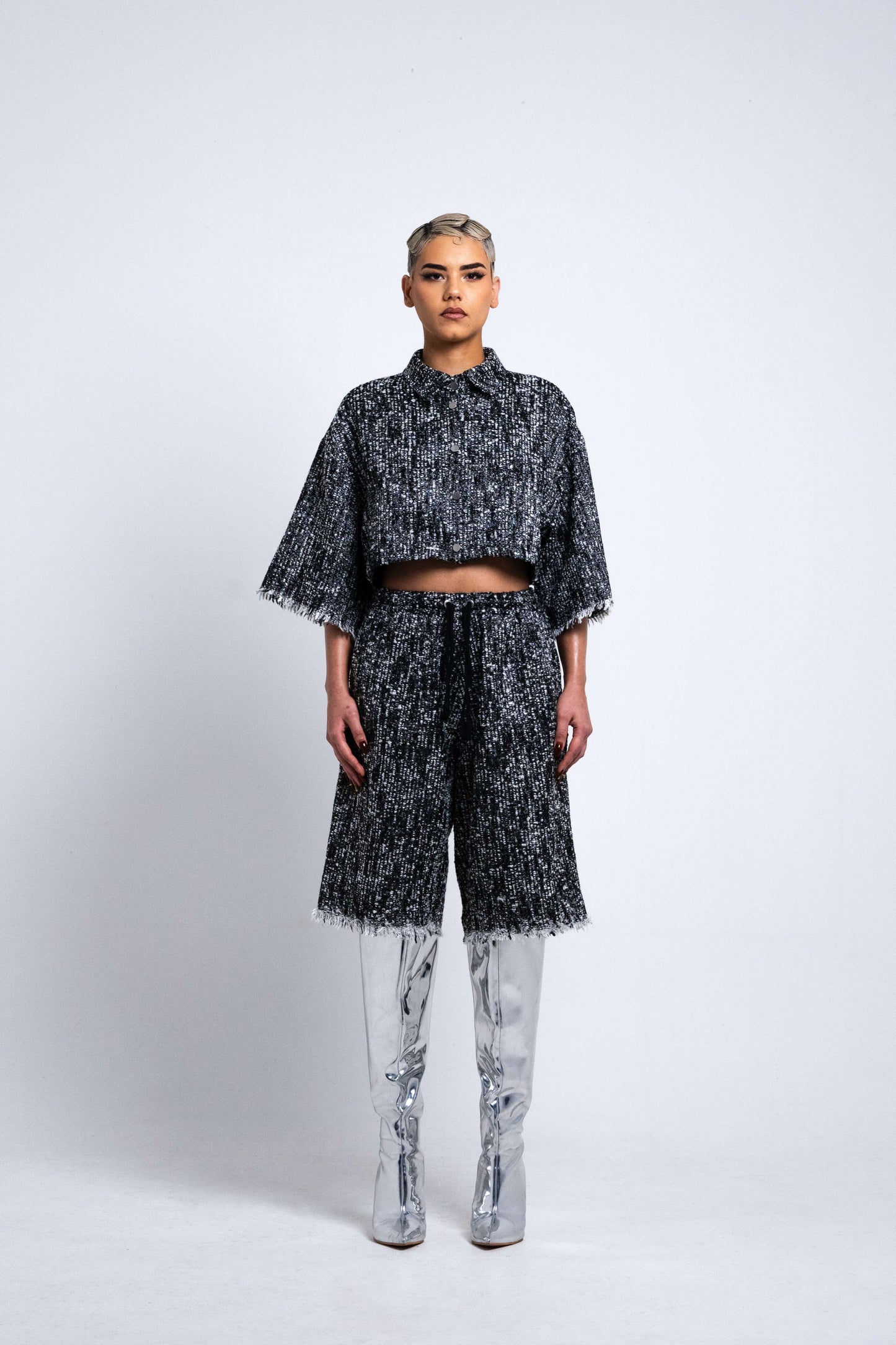 Bermuda Taille Élastique - TWEED