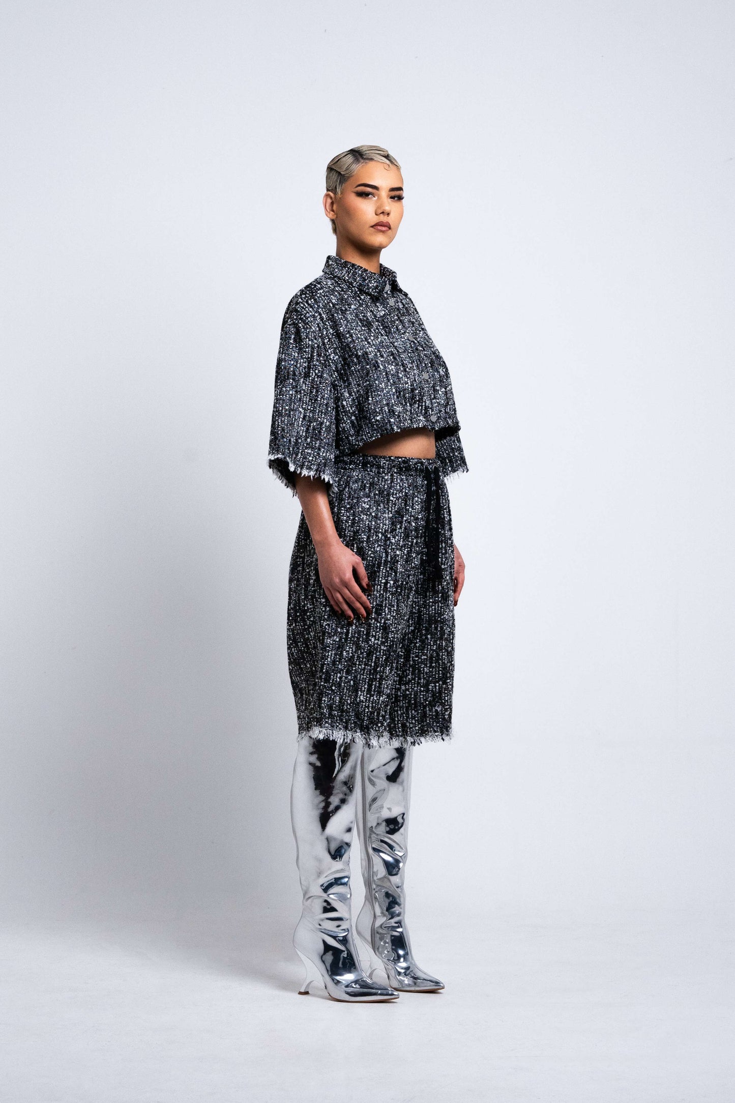 Bermuda Taille Élastique - TWEED