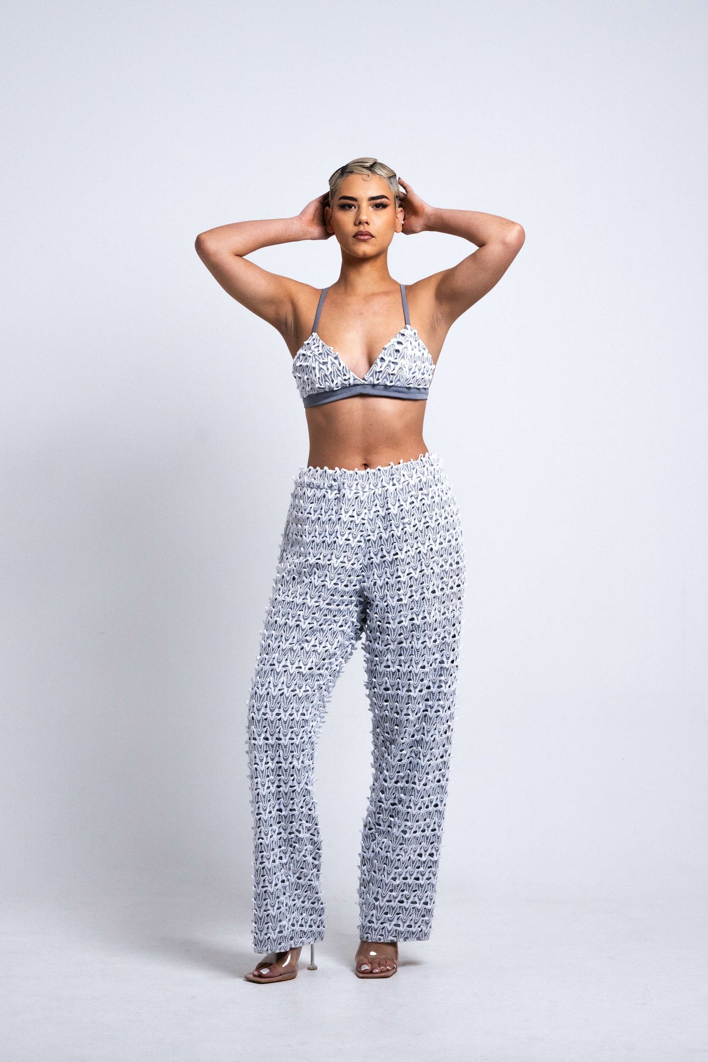 Pantalon taille élastique - EMBOSSED 2