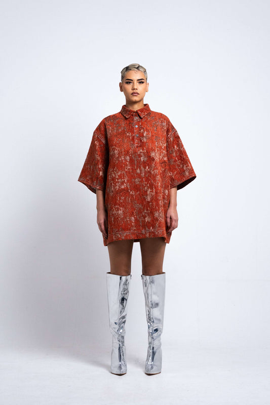 Polo coupe oversize - TERRACOTA